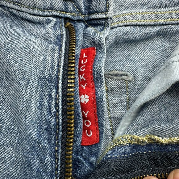 Lucky Brand Jeans Mens 31x32 Blue Denim 223 Straight Stretch Faded Wash Mid Rise - Picture 4 of 9